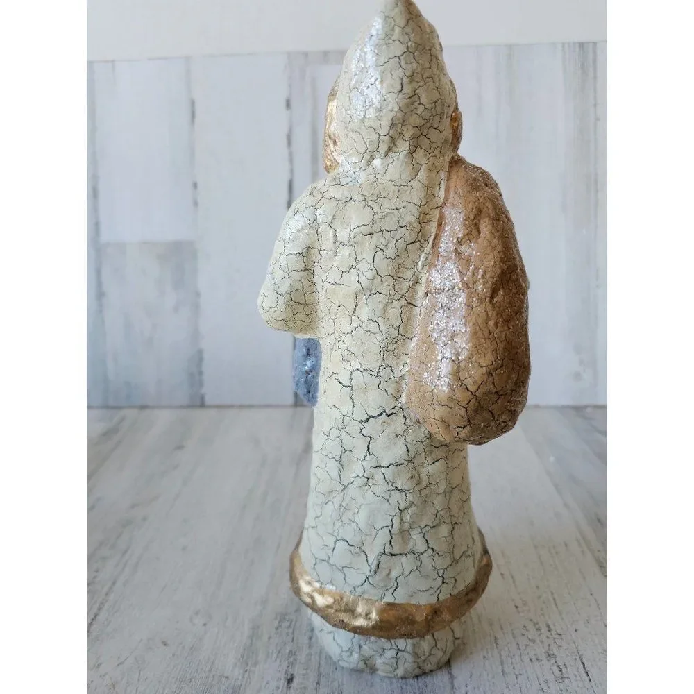 Midwest cannon falls shabby chic Santa crackled toys glitter decor large 12